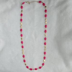 Elegant Pink and Gold Beaded Necklace